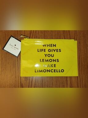 🆕 Kate Spade Yellow Zip Pouch